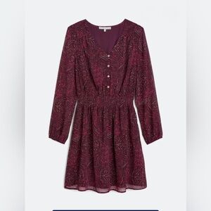 Daniel Rainn Parnika Burgundy Long Sleeve Dress